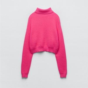Zara Hot Pink Turtleneck Sweater